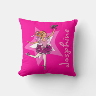 almohada niña rosa bailarina pelo rojo "llamada"