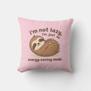 Almohada 'No Estoy Perezoso Estoy en Modo de Ahorr