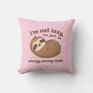 Almohada 'No Estoy Perezoso Estoy en Modo de Ahorr