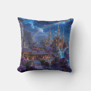 Almohada nocturna del castillo del arcoíris