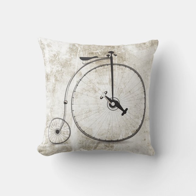 almohada nostálgica de bicicleta de ruedas grandes (Anverso)