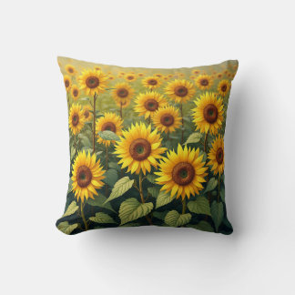 almohada o cojín de girasol