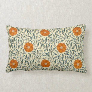 Almohada oblonga del estampado de flores del