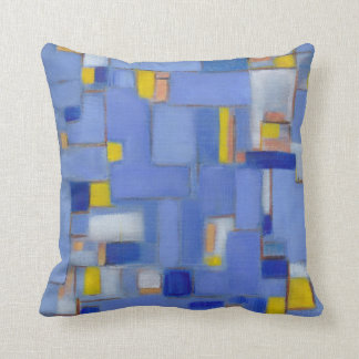 Almohada original abstracta azul del arte de los