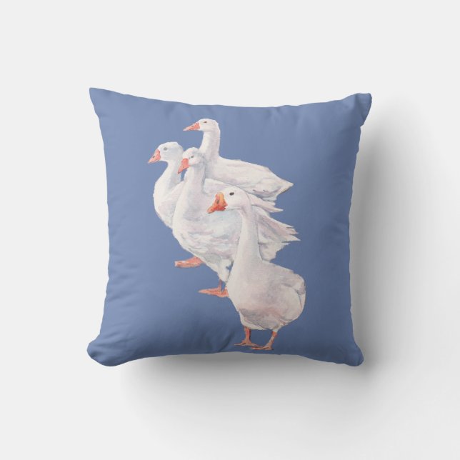 Almohada original del arte de los gansos blancos (Anverso)