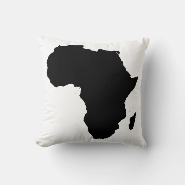 Almohada Overstuffed negra de África y blanca (Anverso)