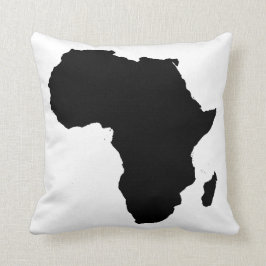 Almohada Overstuffed negra de África y blanca