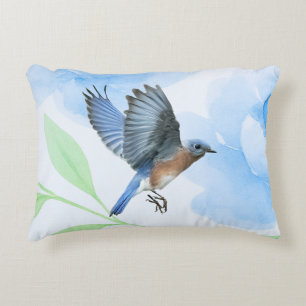 Almohada Pájaro Azul en Vuelo