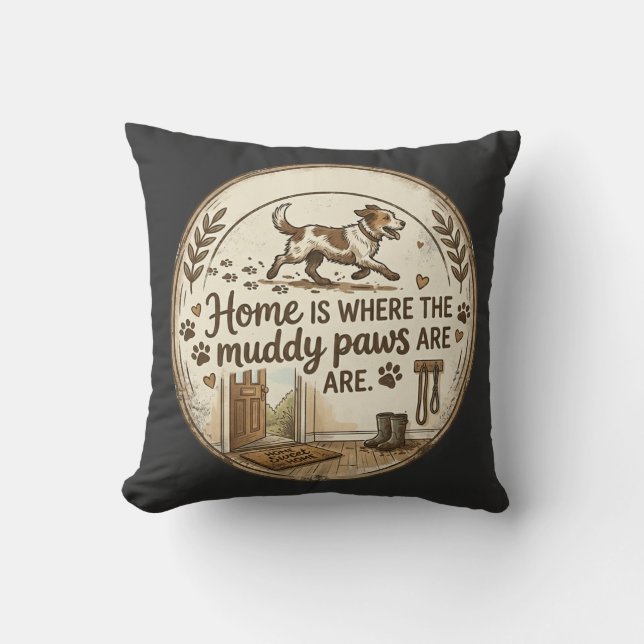 Almohada para amante de perros minimalista (Anverso)