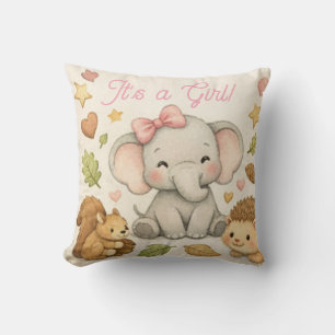 Almohada para Baby Shower Niña Elefante   Es una N