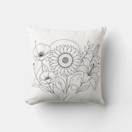 Almohada para colorear girasoles
