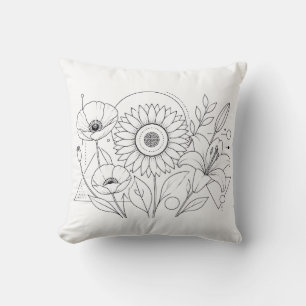 Almohada para colorear girasoles