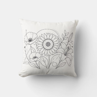 Almohada para colorear girasoles