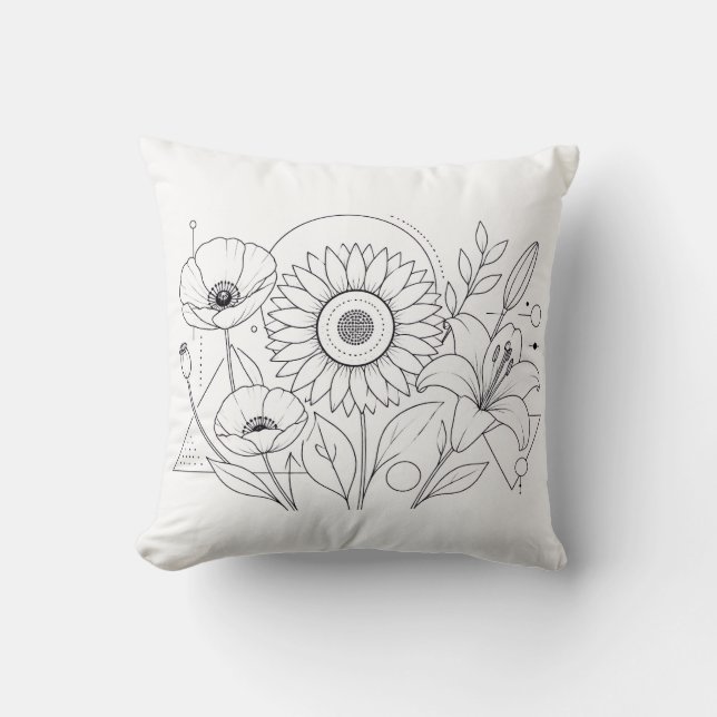 Almohada para colorear girasoles (Anverso)