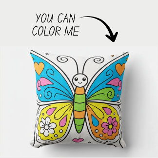 Almohada para colorear mariposas