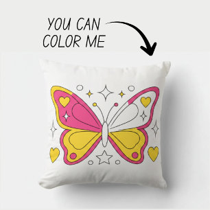 Almohada para colorear mariposas
