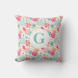 Almohada para guardería con patrón floral de letra