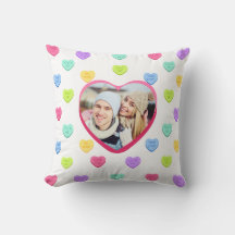 Almohada para lanzar con foto de pareja de corazon