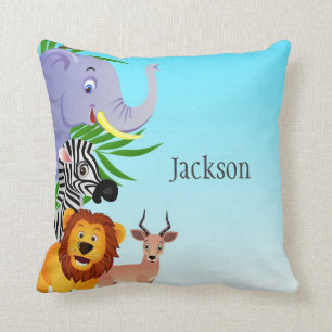 Almohada para niños de animales de la selva