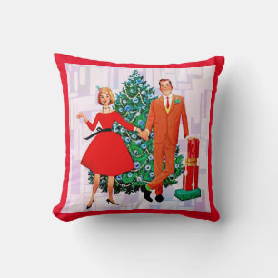 ALMOHADA PAREJA NAVIDAD FELIZ RETRO