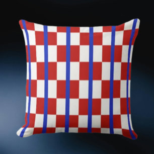 Almohada Patriótica de Rayas a Cuadros