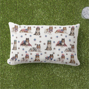 Almohada Patriótica de Rough Collie