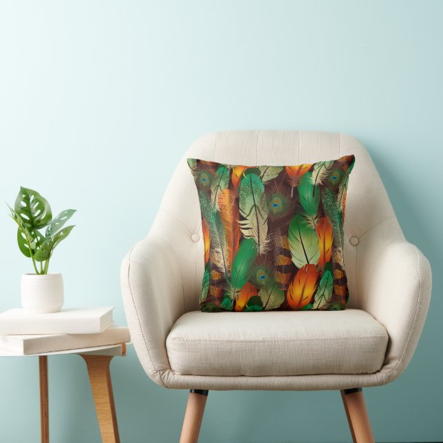 Almohada Peacock Plumas (Silla)
