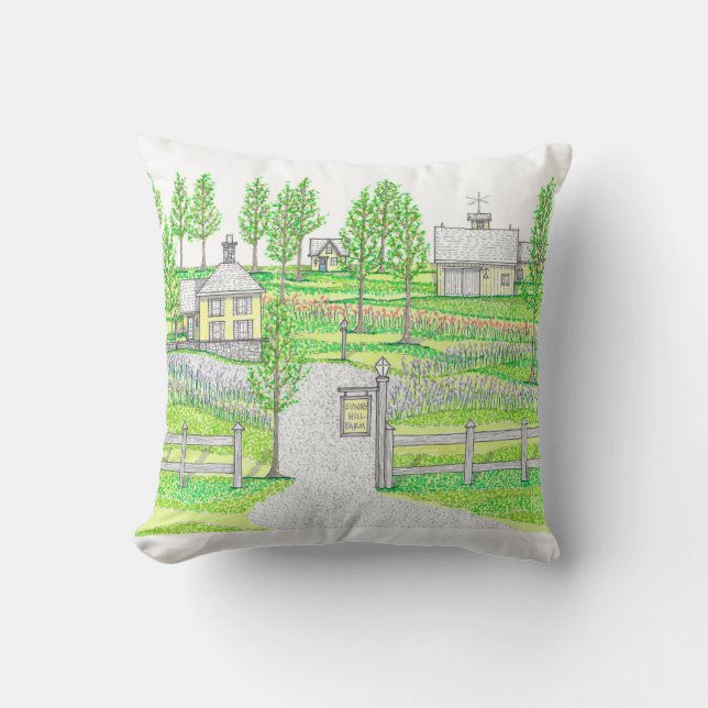 Almohada Pequeña Verde de Granja Sunny Hill (Anverso)