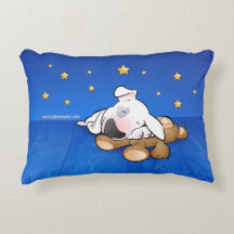 Almohada "perrito de bull terrier el dormir "