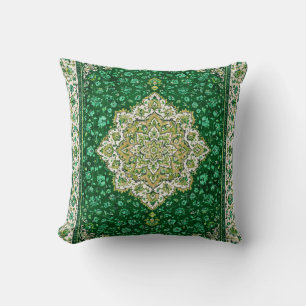 Almohada persa esmeralda medallón vintage