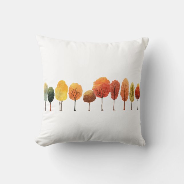 Almohada personalizable de árboles de otoño en acu (Anverso)
