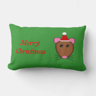 Almohada personalizable del ratón de Navidad