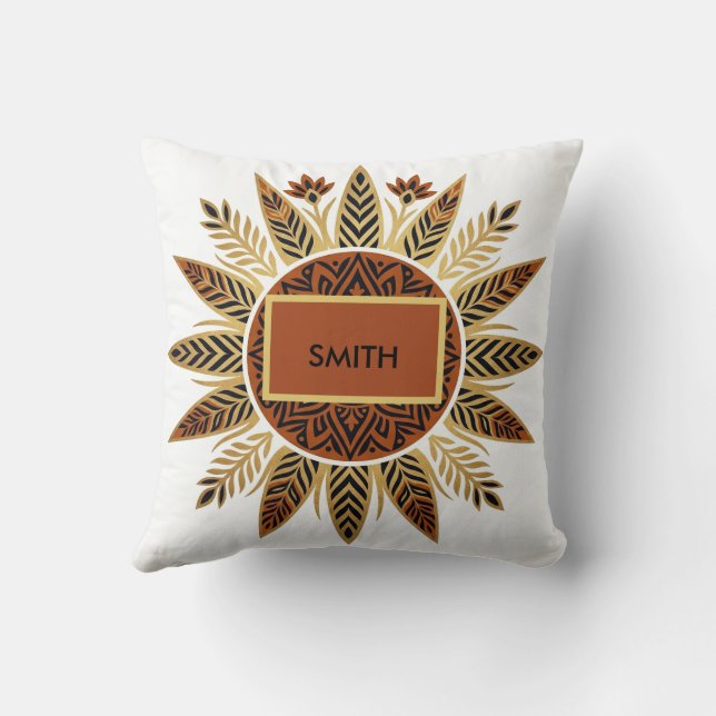 Almohada personalizada Afrohemiana con Mandala de  (Reverso)