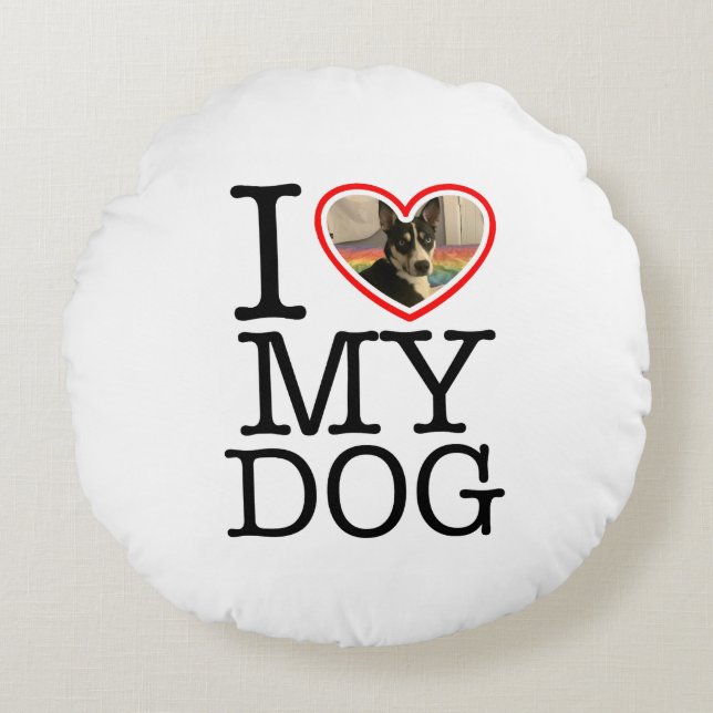 Almohada Personalizada 'Amo a mi Perro' (Anverso)