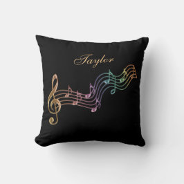 Almohada personalizada arco iris de las notas