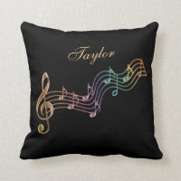 Almohada personalizada arco iris de las notas