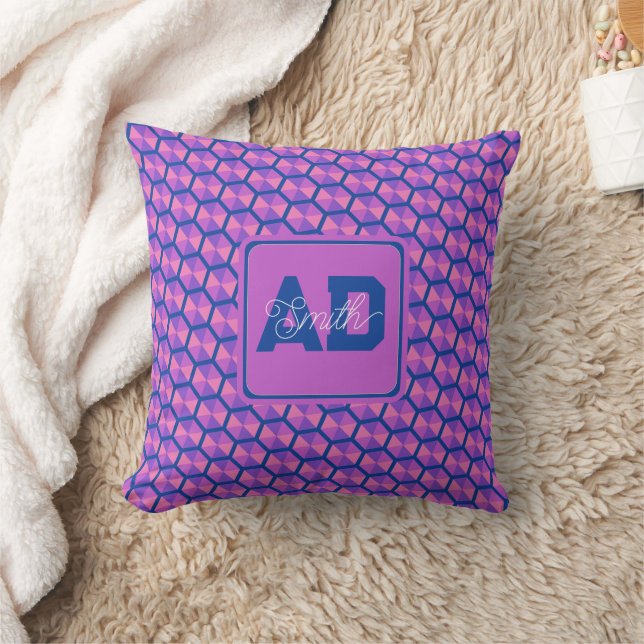 Almohada personalizada audaz inicial para decoraci (Manta)