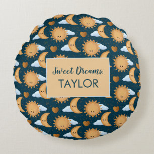 Almohada Personalizada Azul Oro Sol Luna Dulces Su