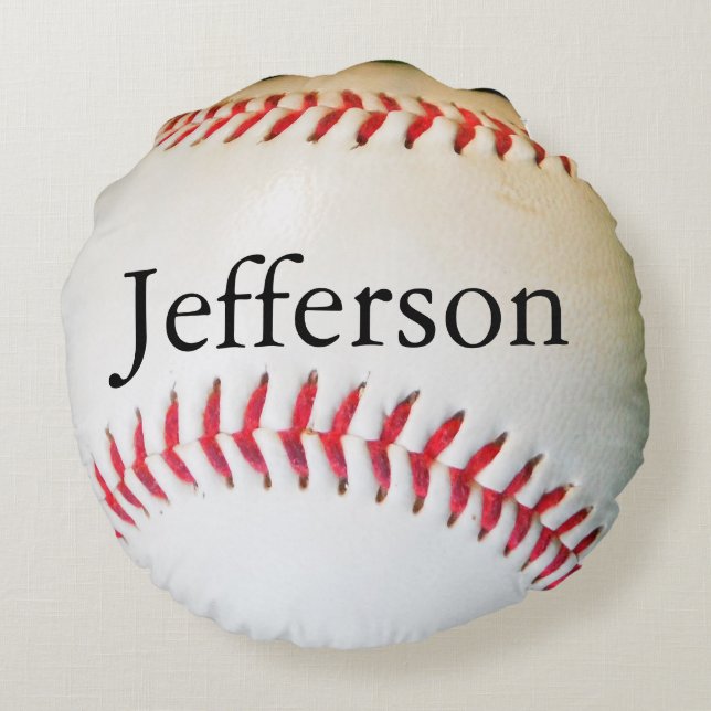 Almohada Personalizada Baseball Blanco con costura (Reverso)