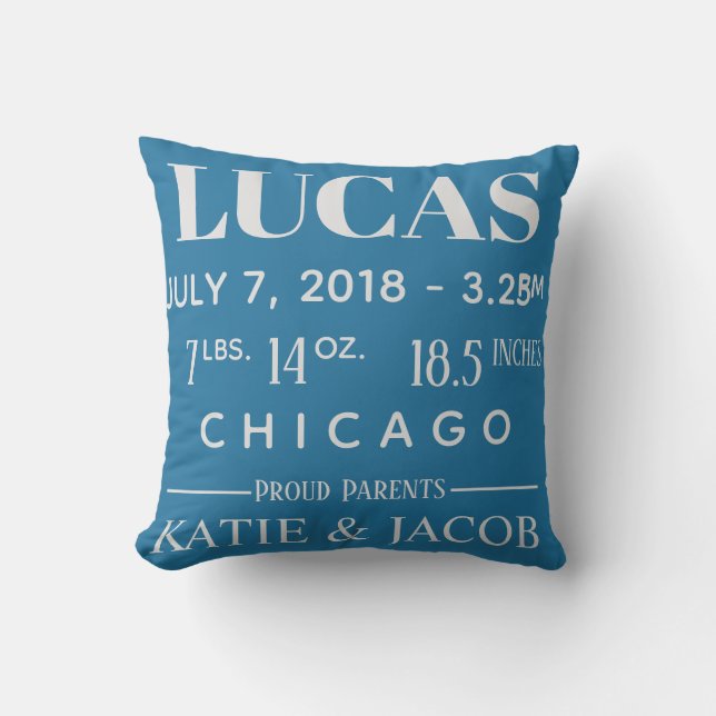 Almohada personalizada bebé moderno del cuarto de (Anverso)