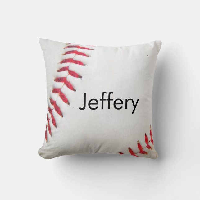 Almohada Personalizada Béisbol Blanco con costura  (Anverso)