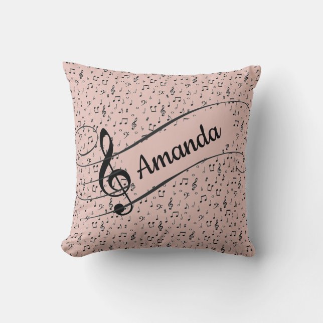 Almohada personalizada Black Musical (Anverso)
