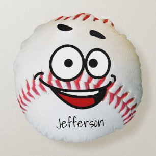 Almohada Personalizada Blanco Béisbol cara diverti