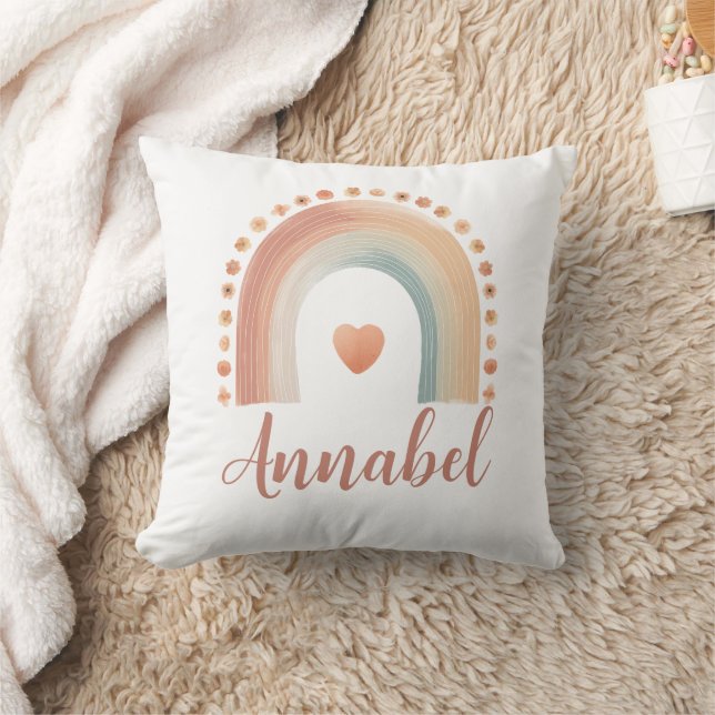 Almohada personalizada Boho Arcoíris con nombre –  (Manta)