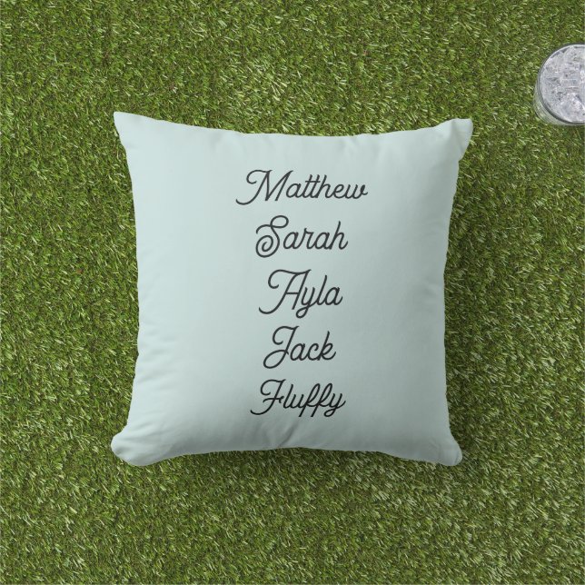 Almohada personalizada con apellidos para interior (Césped)