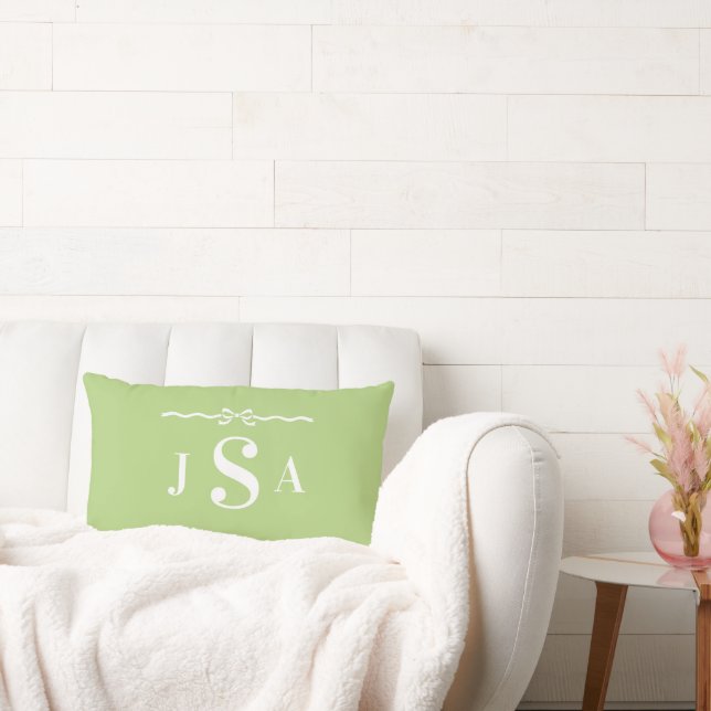 Almohada personalizada con borde de lazo adorable  (Sofá)