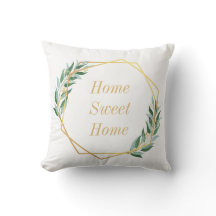 Almohada personalizada con diseño de hoja y oro