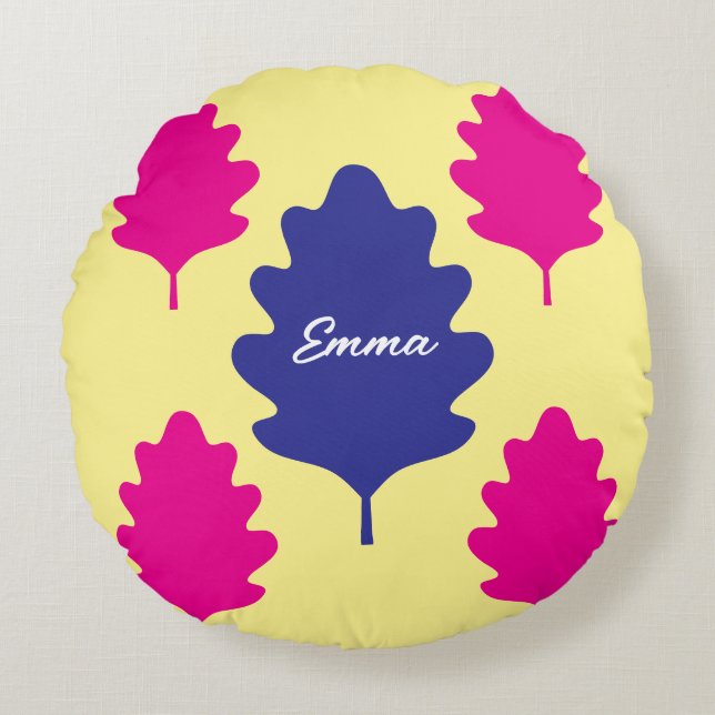 Almohada personalizada con flores y nombre para pa (Anverso)