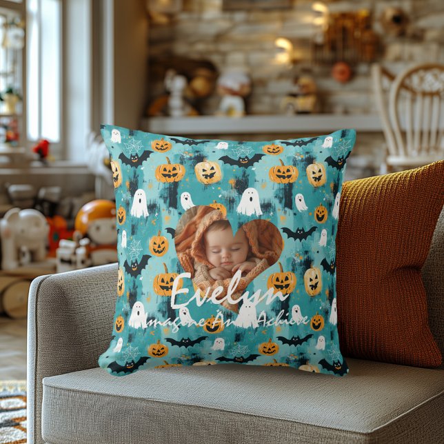 Almohada personalizada con foto de bebé de Hallowe (Subido por el creador)
