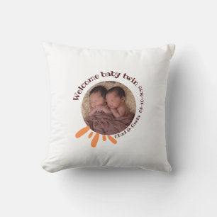 Almohada Personalizada con Foto de Bebés Gemelos
